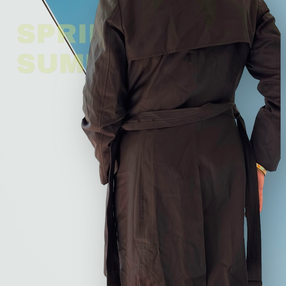 Luxurious Black Trench Coat by CeCe - Picture 4 of 16